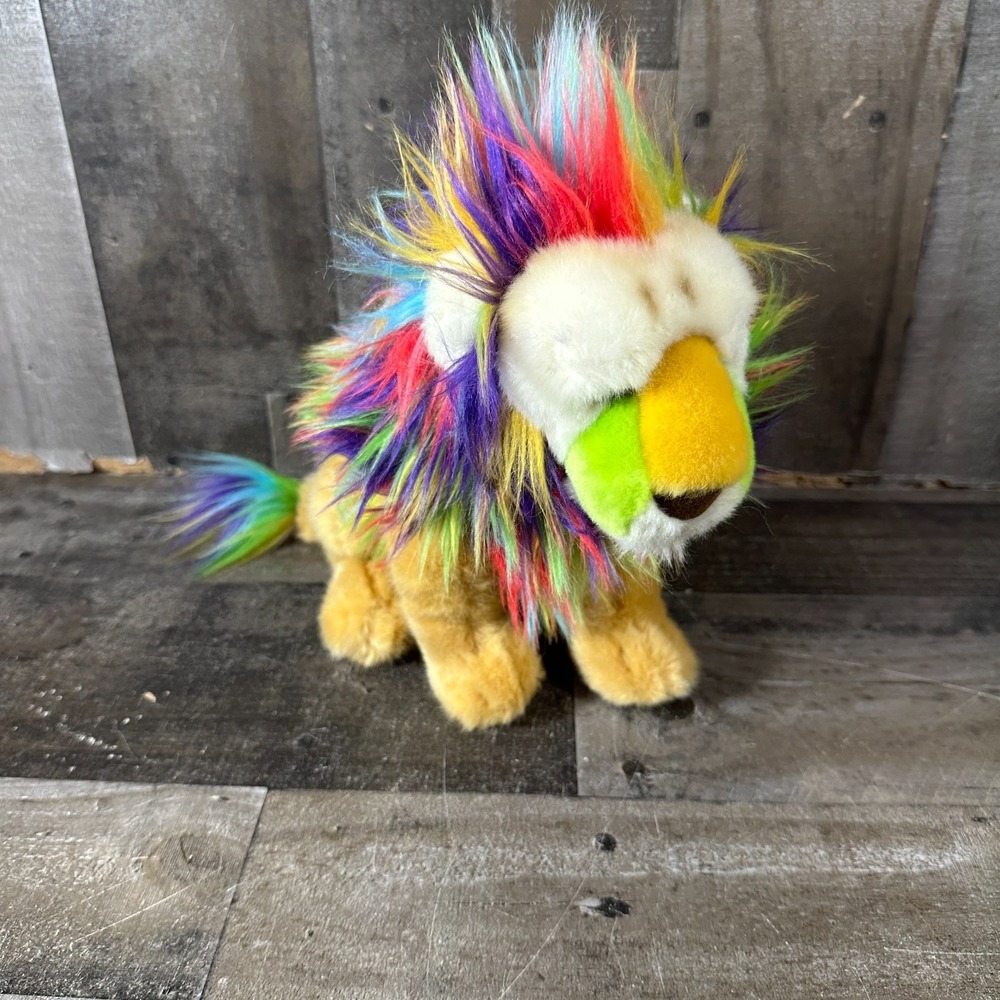 San Diego Zoo Wildlife Alliance Rainbow Lion Plush 10"  Stuffed Animal Rex Toy